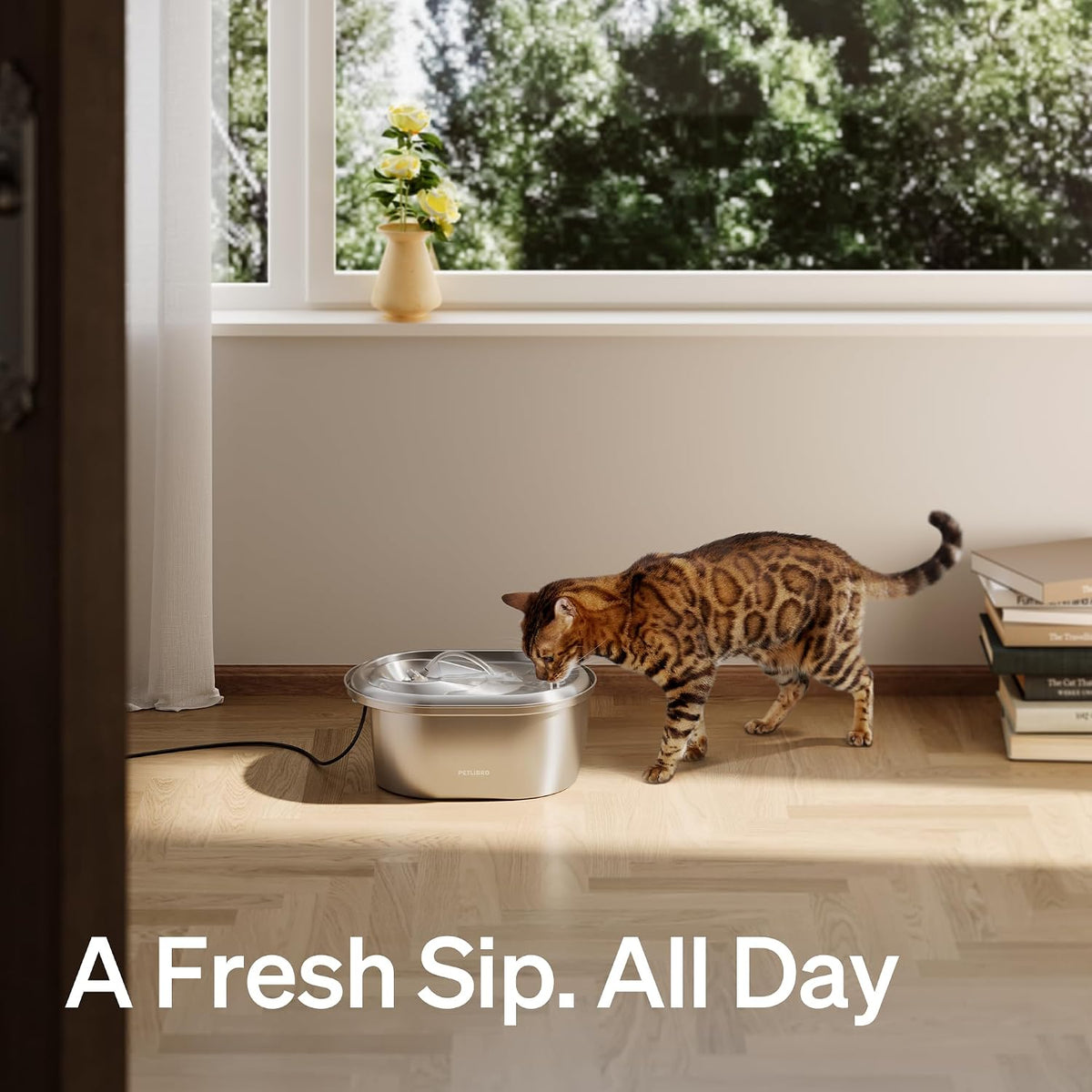 PETLIBRO 101-oz Stainless Steel Cat Water Fountain – 3L