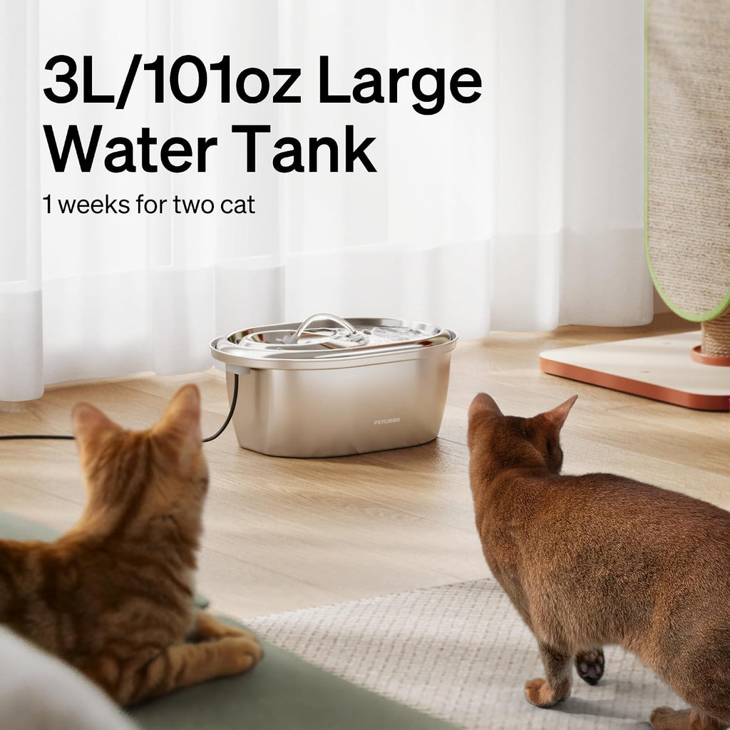 PETLIBRO 101-oz Stainless Steel Cat Water Fountain – 3L
