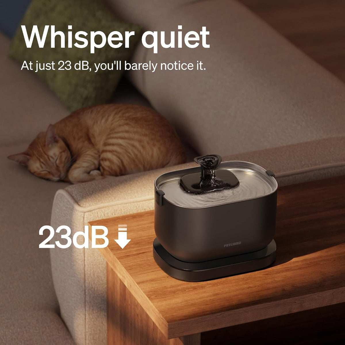 PETLIBRO Dockstream Battery-Operated Cat Water Fountain – 2.5L Stainless Steel
