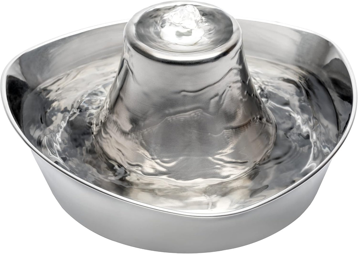 PetSafe Seaside Stainless Steel Cat Water Fountain – 60 oz