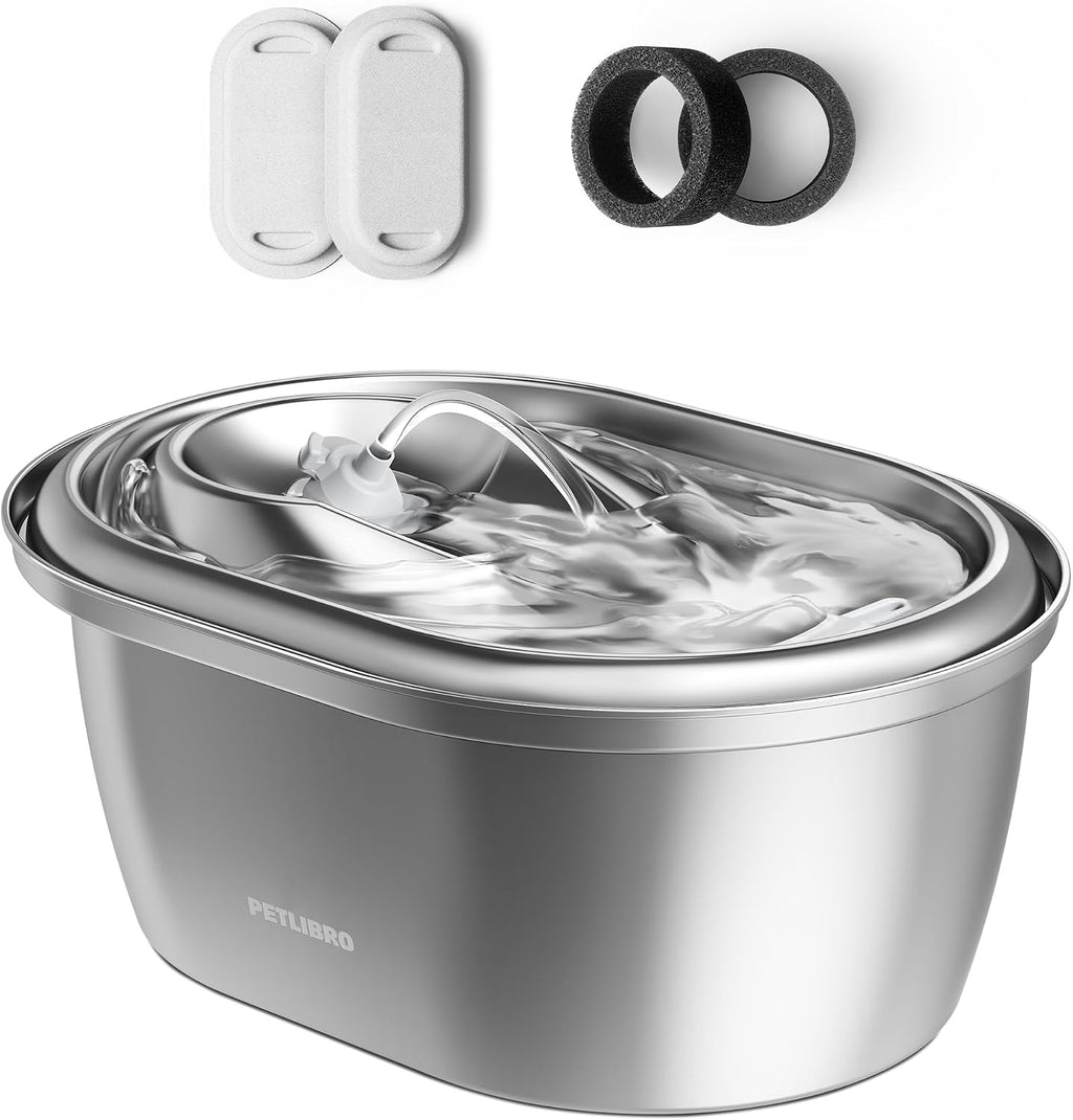 PETLIBRO 101-oz Stainless Steel Cat Water Fountain – 3L