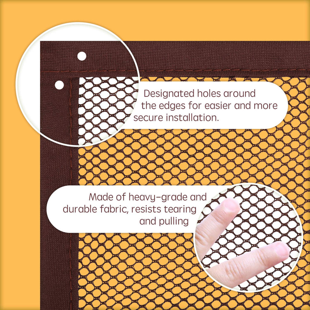 Minne Baby Banister Guard – Dark Brown Safety Mesh for Stairs & Railings