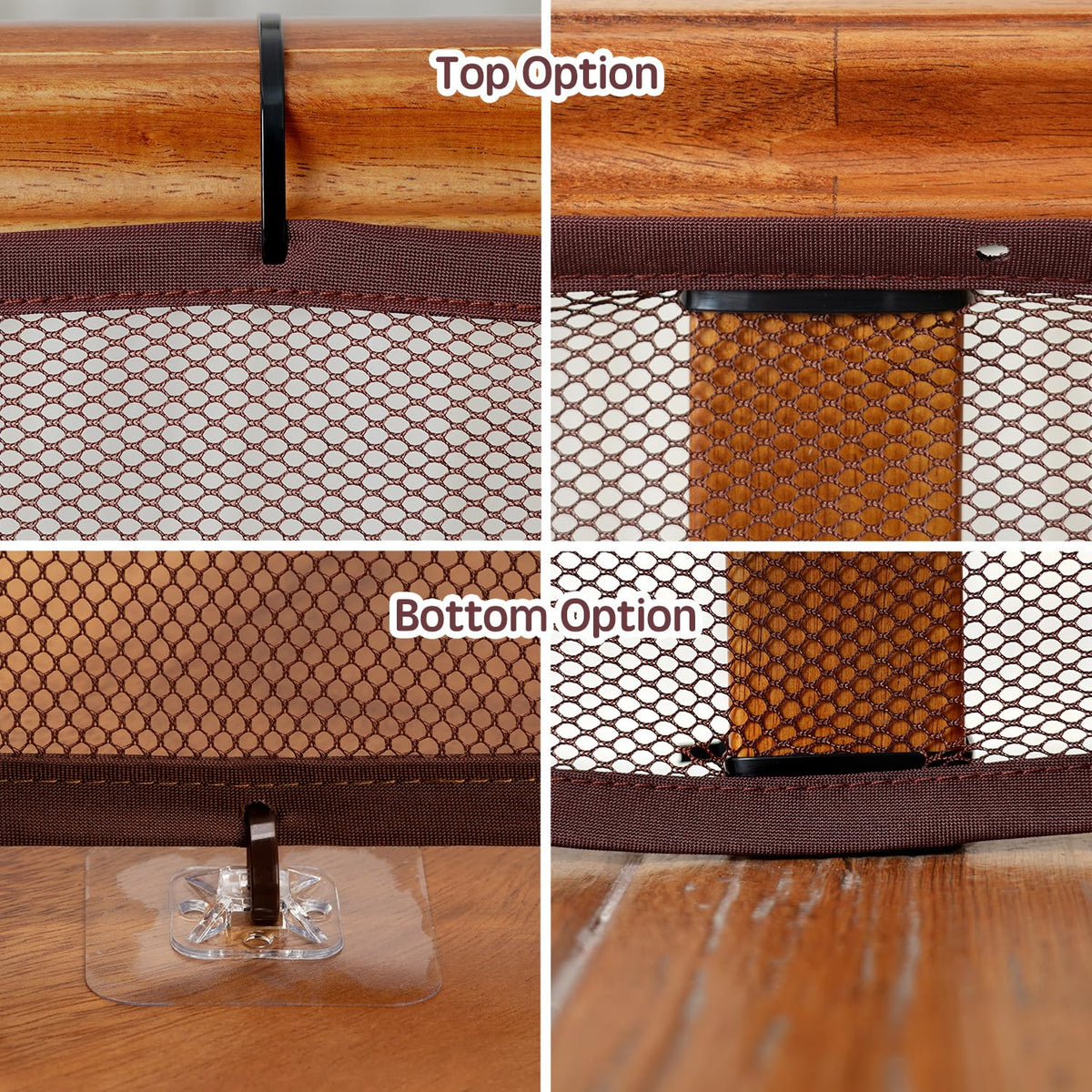 Minne Baby Banister Guard – Dark Brown Safety Mesh for Stairs & Railings
