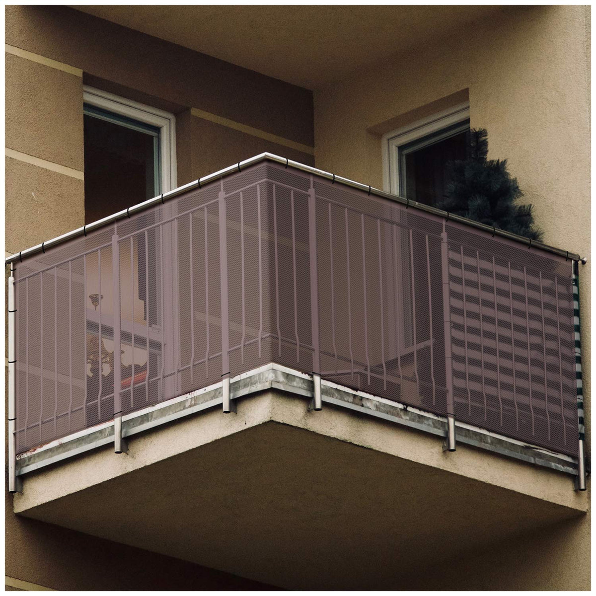 Minne Baby Banister Guard – Dark Brown Safety Mesh for Stairs & Railings