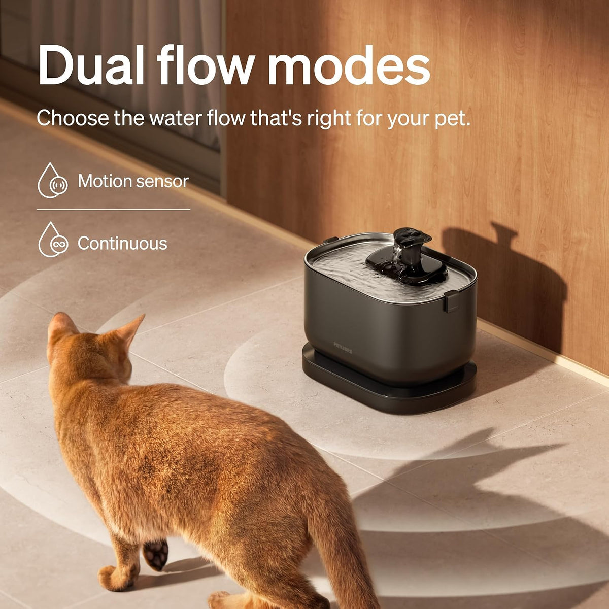 PETLIBRO Dockstream Battery-Operated Cat Water Fountain – 2.5L Stainless Steel