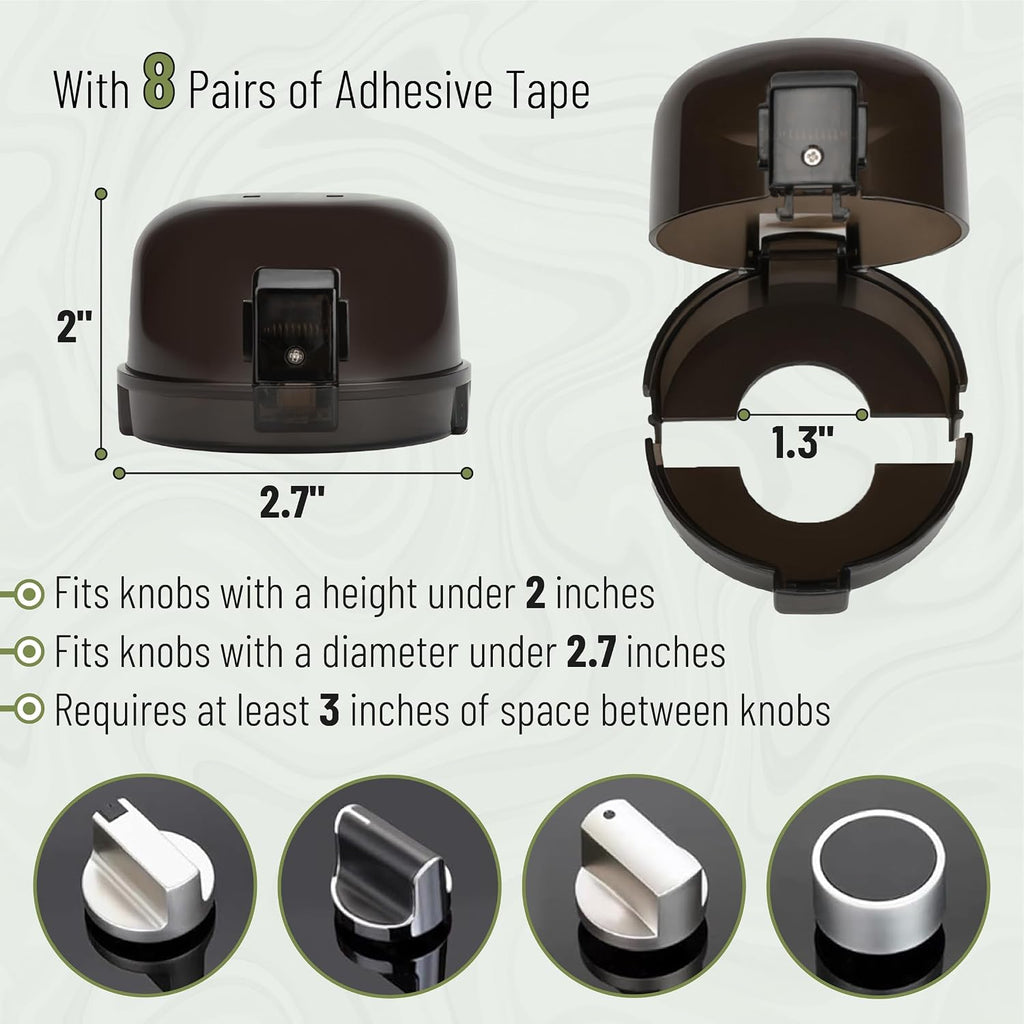 BATES STOVE KNOB SAFETY COVERS - 5-PACK, UNIVERSAL SIZE