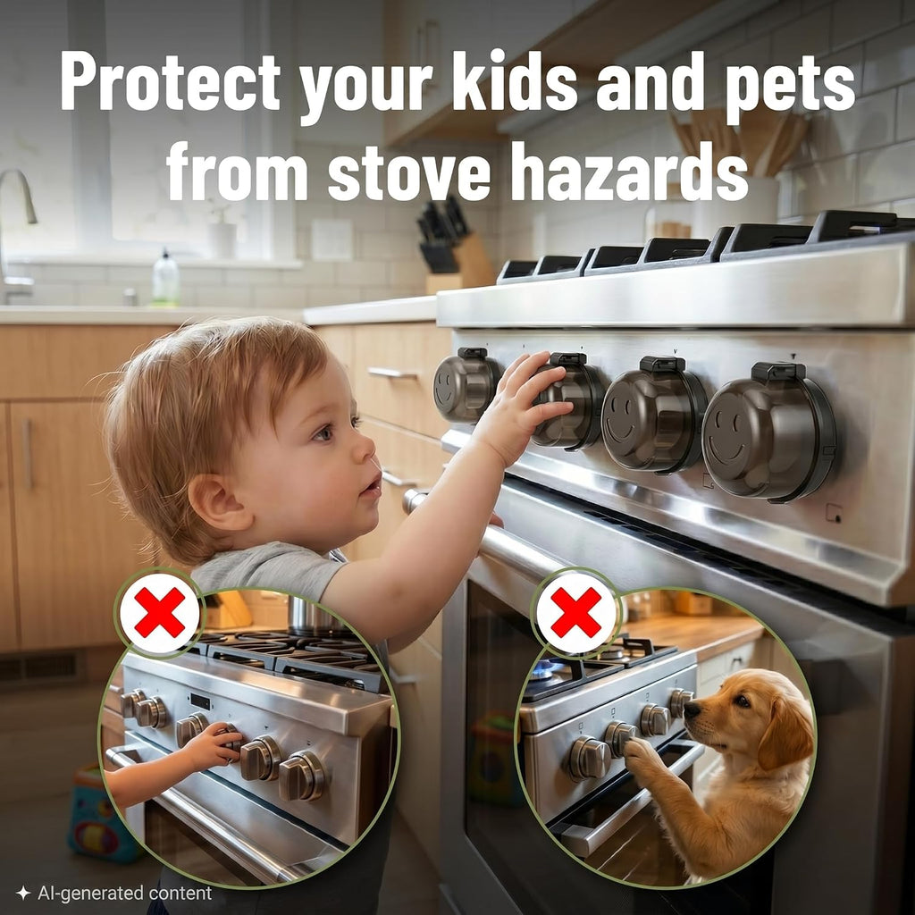 BATES STOVE KNOB SAFETY COVERS - 5-PACK, UNIVERSAL SIZE