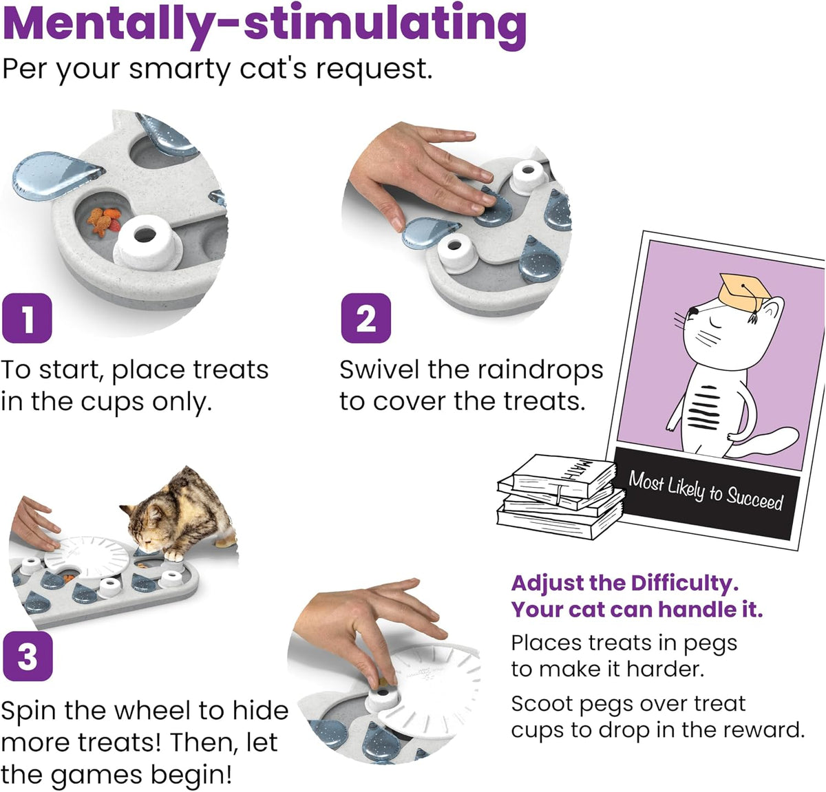 CATSTAGES RAINY DAY PUZZLE & PLAY CAT TOY - LEVEL 3